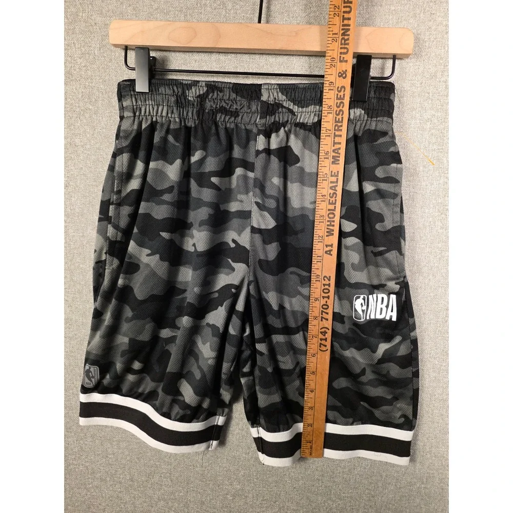NBA Mens Camo Basketball Shorts Grey Black Mesh Athletic Size Small